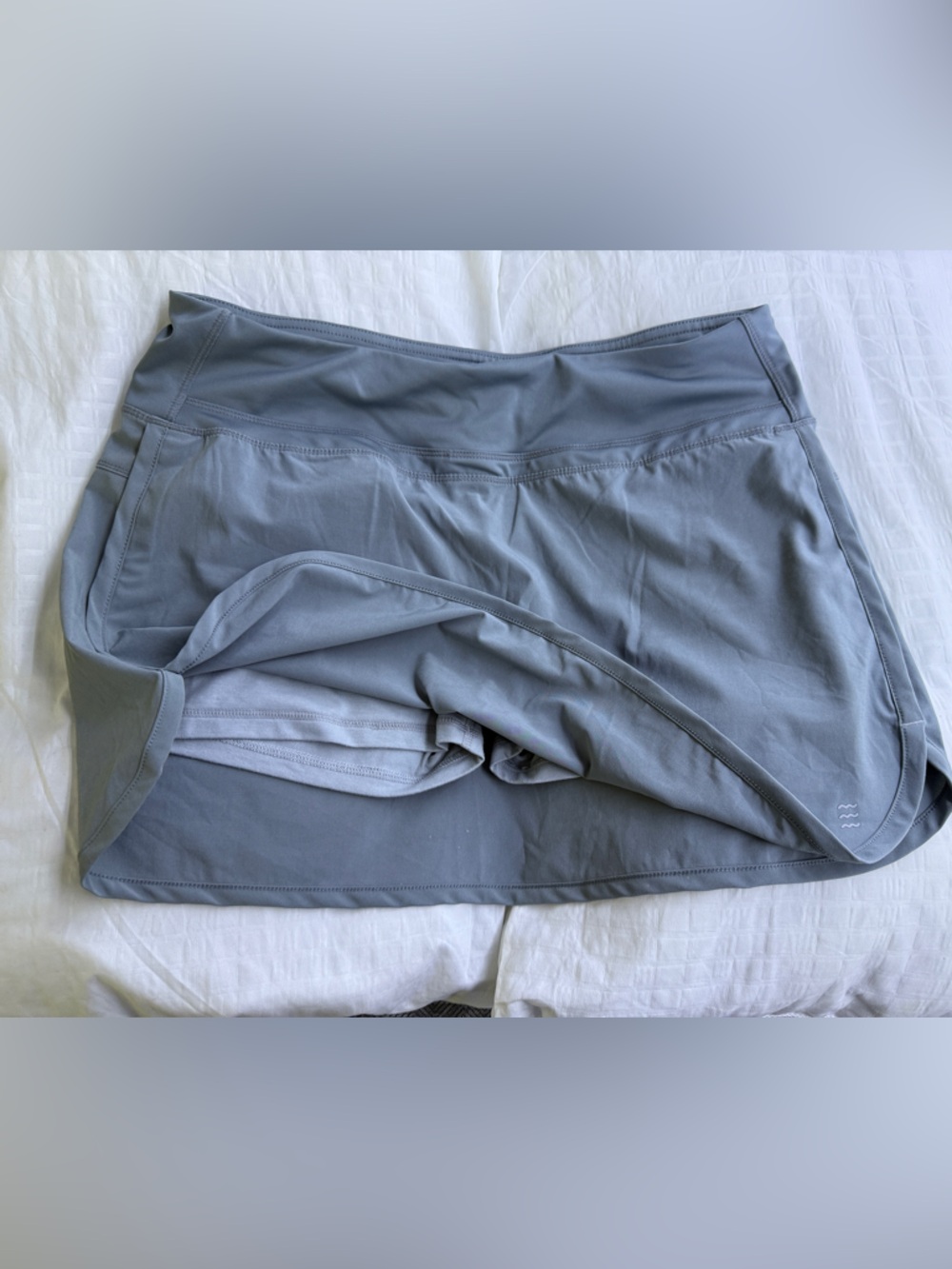 Light Blue Athletic Skort with Zipper Pocket
